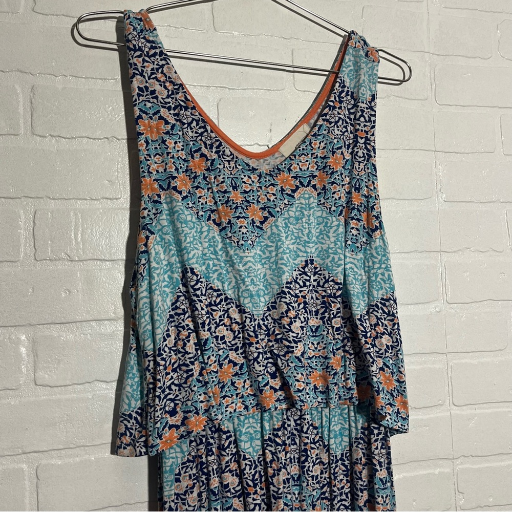 Dept 222 Womens Mini Dress Sleeveless Sun Dress Blue White Medium Petite - Picture 2 of 6